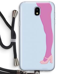 CaseCompany Pink panty: Samsung Galaxy J5 (2017) Transparant Hoesje met koord