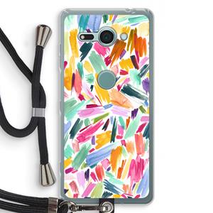 CaseCompany Watercolor Brushstrokes: Sony Xperia XZ2 Compact Transparant Hoesje met koord