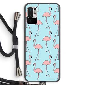 CaseCompany Anything Flamingoes: Xiaomi Redmi Note 10 5G Transparant Hoesje met koord