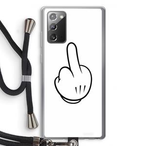 CaseCompany Middle finger white: Samsung Galaxy Note 20 / Note 20 5G Transparant Hoesje met koord
