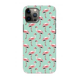 CaseCompany Flamingoprint groen: Volledig geprint iPhone 12 Hoesje