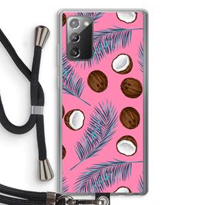 CaseCompany Kokosnoot roze: Samsung Galaxy Note 20 / Note 20 5G Transparant Hoesje met koord