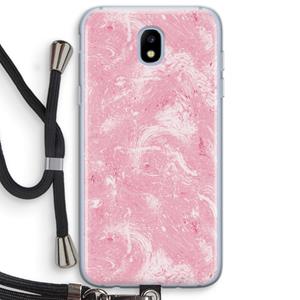 CaseCompany Abstract Painting Pink: Samsung Galaxy J5 (2017) Transparant Hoesje met koord