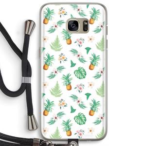 CaseCompany Ananas bladeren: Samsung Galaxy S7 Edge Transparant Hoesje met koord
