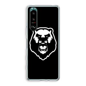 CaseCompany Angry Bear (black): Sony Xperia 5 III Transparant Hoesje