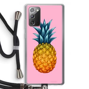 CaseCompany Grote ananas: Samsung Galaxy Note 20 / Note 20 5G Transparant Hoesje met koord