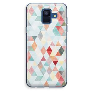 CaseCompany Gekleurde driehoekjes pastel: Samsung Galaxy A6 (2018) Transparant Hoesje