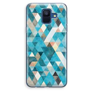 CaseCompany Gekleurde driehoekjes blauw: Samsung Galaxy A6 (2018) Transparant Hoesje
