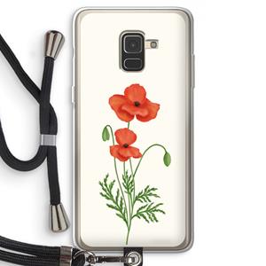 CaseCompany Red poppy: Samsung Galaxy A8 (2018) Transparant Hoesje met koord