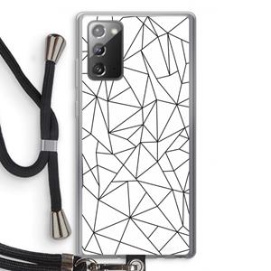 CaseCompany Geometrische lijnen zwart: Samsung Galaxy Note 20 / Note 20 5G Transparant Hoesje met koord