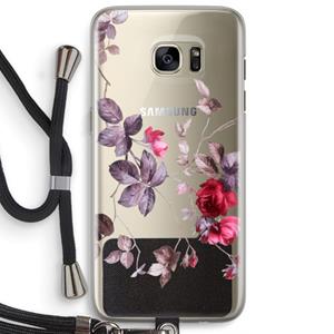 CaseCompany Mooie bloemen: Samsung Galaxy S7 Edge Transparant Hoesje met koord