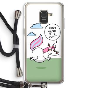 CaseCompany Unicorn: Samsung Galaxy A8 (2018) Transparant Hoesje met koord