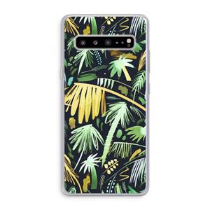 CaseCompany Tropical Palms Dark: Samsung Galaxy S10 5G Transparant Hoesje