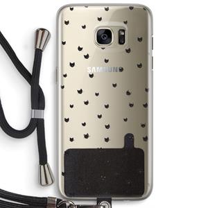 CaseCompany Kleine kattenkopjes: Samsung Galaxy S7 Edge Transparant Hoesje met koord