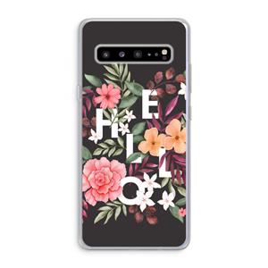 CaseCompany Hello in flowers: Samsung Galaxy S10 5G Transparant Hoesje