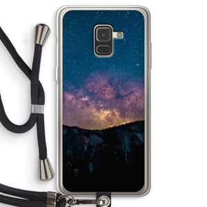 CaseCompany Travel to space: Samsung Galaxy A8 (2018) Transparant Hoesje met koord