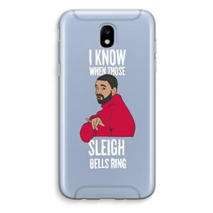 CaseCompany Sleigh Bells Ring: Samsung Galaxy J5 (2017) Transparant Hoesje
