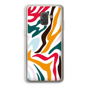 CaseCompany Colored Zebra: Samsung Galaxy A8 (2018) Transparant Hoesje
