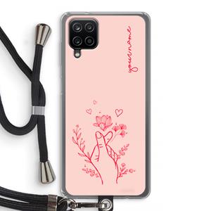 CaseCompany Giving Flowers: Samsung Galaxy A12 Transparant Hoesje met koord