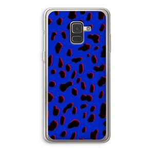 CaseCompany Blue Leopard: Samsung Galaxy A8 (2018) Transparant Hoesje