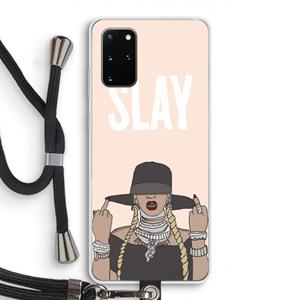 CaseCompany Slay All Day: Samsung Galaxy S20 Plus Transparant Hoesje met koord