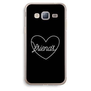 CaseCompany Friends heart black: Samsung Galaxy J3 (2016) Transparant Hoesje