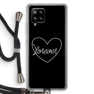 CaseCompany Forever heart black: Samsung Galaxy A42 5G Transparant Hoesje met koord