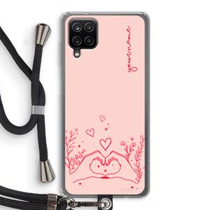 CaseCompany Love is in the air: Samsung Galaxy A12 Transparant Hoesje met koord
