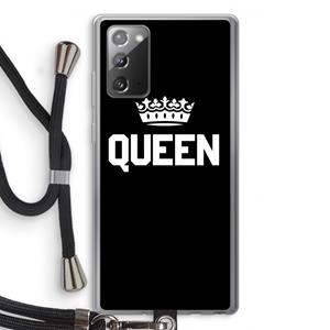 CaseCompany Queen zwart: Samsung Galaxy Note 20 / Note 20 5G Transparant Hoesje met koord