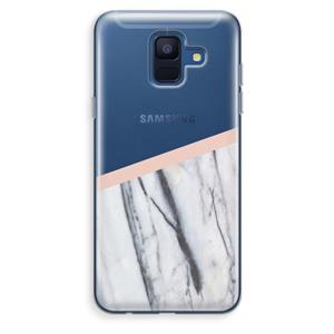 CaseCompany A touch of peach: Samsung Galaxy A6 (2018) Transparant Hoesje