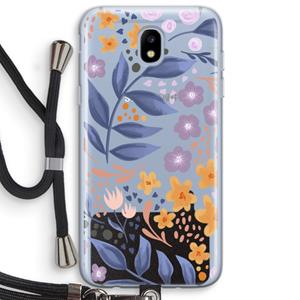 CaseCompany Flowers with blue leaves: Samsung Galaxy J5 (2017) Transparant Hoesje met koord