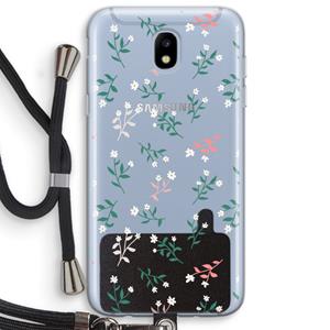 CaseCompany Small white flowers: Samsung Galaxy J5 (2017) Transparant Hoesje met koord