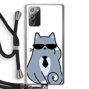 CaseCompany Cool cat: Samsung Galaxy Note 20 / Note 20 5G Transparant Hoesje met koord
