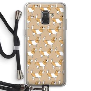 CaseCompany Doggy: Samsung Galaxy A8 (2018) Transparant Hoesje met koord