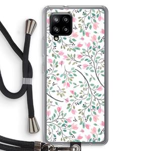 CaseCompany Sierlijke bloemen: Samsung Galaxy A42 5G Transparant Hoesje met koord