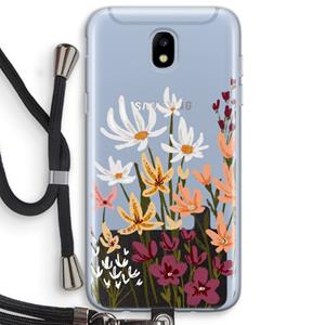 CaseCompany Painted wildflowers: Samsung Galaxy J5 (2017) Transparant Hoesje met koord
