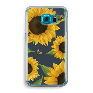 CaseCompany Sunflower and bees: Samsung Galaxy S6 Transparant Hoesje