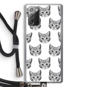 CaseCompany Kitten: Samsung Galaxy Note 20 / Note 20 5G Transparant Hoesje met koord