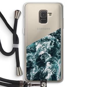 CaseCompany Zee golf: Samsung Galaxy A8 (2018) Transparant Hoesje met koord
