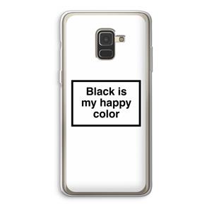 CaseCompany Black is my happy color: Samsung Galaxy A8 (2018) Transparant Hoesje