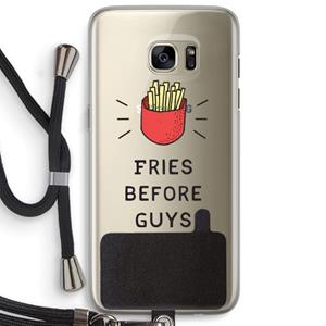 CaseCompany Fries before guys: Samsung Galaxy S7 Edge Transparant Hoesje met koord