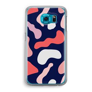 CaseCompany Memphis Shapes Pink: Samsung Galaxy S6 Transparant Hoesje