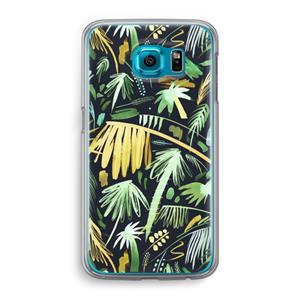 CaseCompany Tropical Palms Dark: Samsung Galaxy S6 Transparant Hoesje
