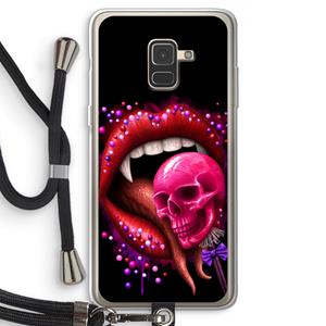 CaseCompany Dodelijk zoet: Samsung Galaxy A8 (2018) Transparant Hoesje met koord