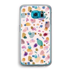 CaseCompany Terrazzo Memphis Pink: Samsung Galaxy S6 Transparant Hoesje