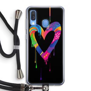 CaseCompany Melts My Heart: Samsung Galaxy A40 Transparant Hoesje met koord