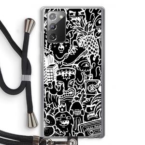 CaseCompany Vexx Black Mixtape: Samsung Galaxy Note 20 / Note 20 5G Transparant Hoesje met koord