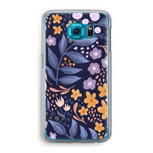 CaseCompany Flowers with blue leaves: Samsung Galaxy S6 Transparant Hoesje