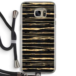 CaseCompany Gouden strepen: Samsung Galaxy S7 Edge Transparant Hoesje met koord