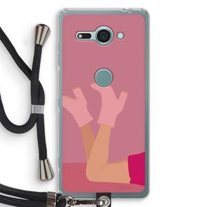 CaseCompany Pink boots: Sony Xperia XZ2 Compact Transparant Hoesje met koord